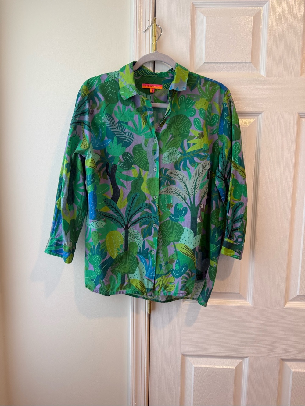 VILAGALLO cotton button up shirt. Size 48 see measurements please. (XL?)